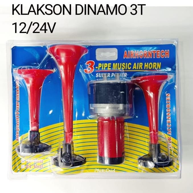 Klakson Trompet Terompet 3 Corong Telolet 12 Volt Dinamo