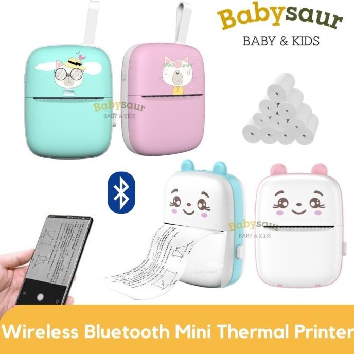 Mini Pocket Portable Bluetooth Printer Thermal Mainan Cetak Foto Anak