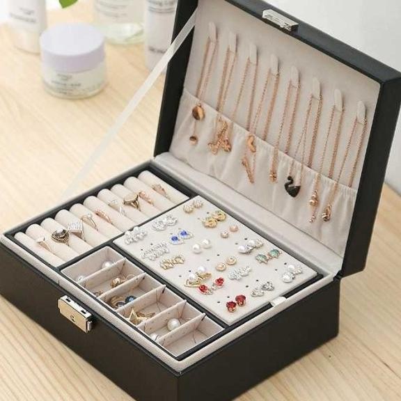 Kotak Organizer Wadah Tempat Perhiasan Kalung Cincin Emas Aksess