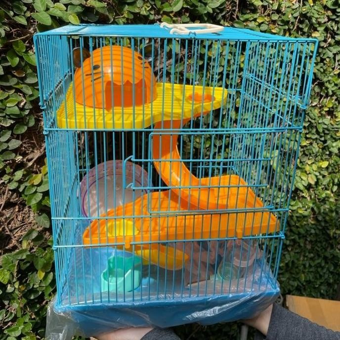 Kandang Hamster Besar 3 Tingkat Warna Pink