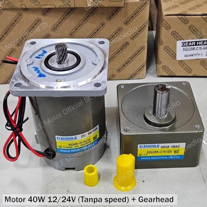Houle Motor 40W 12/24V Dc 5Dc Variable Speed Control Motor Gearbox Set