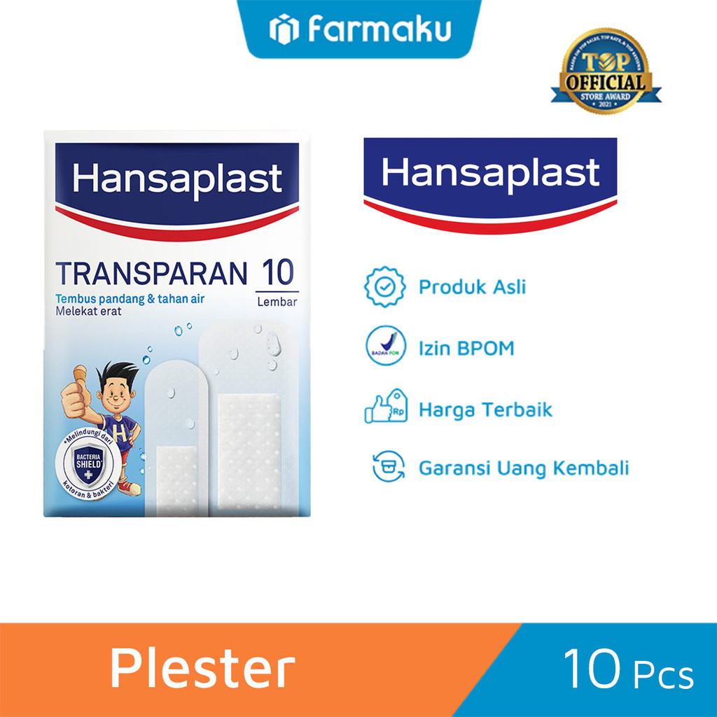 Hansaplast Plester Transparan Isi 10 Lembar - Plester Anti Air