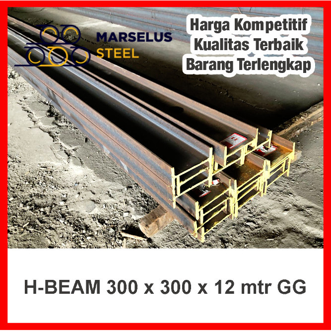 H-Beam 300 x 300 x 10 x 15 - 12 meter/ Besi HB 300 GG Gunung H Beam