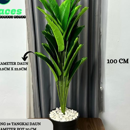 Daun Pisang Jumbo 1 Meter Plastik Daun Plastik Daun Pisang Hias Dekorasi Sudut Rumah Aesthetic