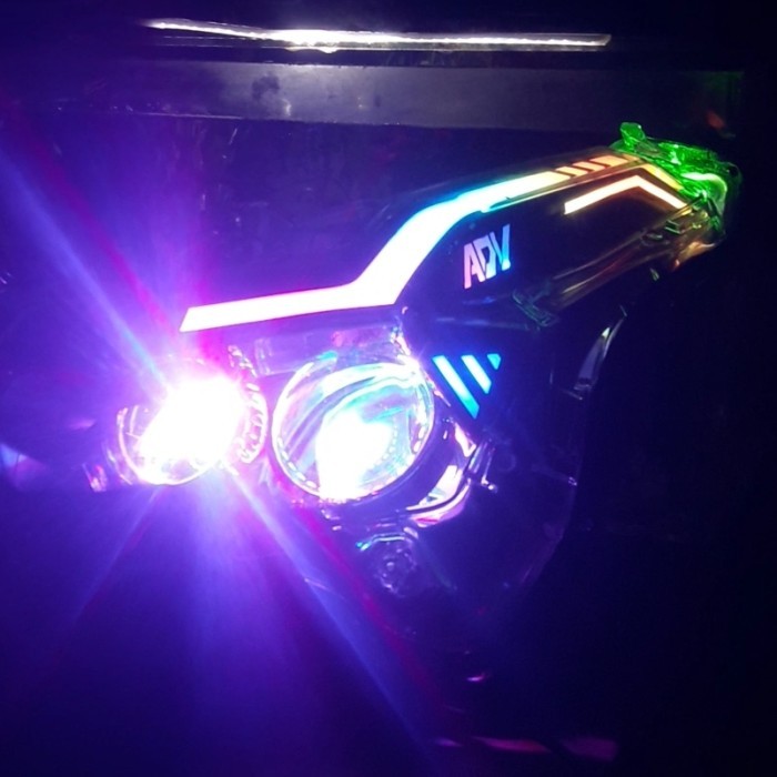Headlamp Honda ADV150 Double projieDRL RGB Android 300 Mode Bergaransi