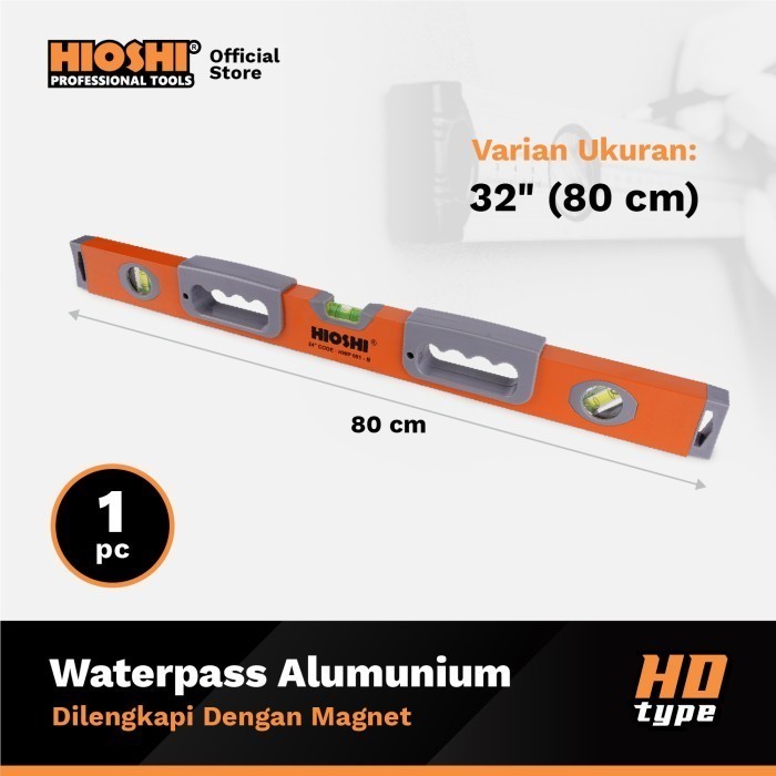 Waterpass Aluminium / Penggaris / Spirit Level (Magnet) 32" / 80Cm