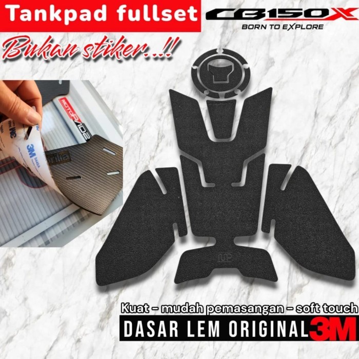 Tank pad CB159X Pelindung Tanki CB150X Kalep Hitam Motif carbon