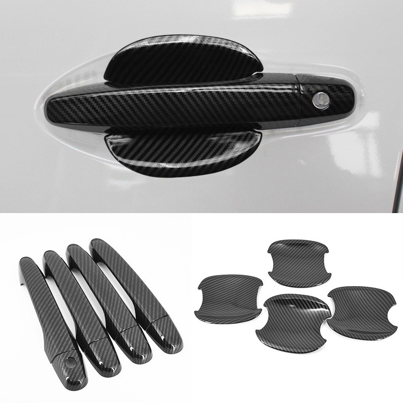 Untuk HONDA CIVIC 2012-2015 Pola Serat Karbon Pegangan Pintu Mobil Potongan Penutup Mangkuk, Hiasan 