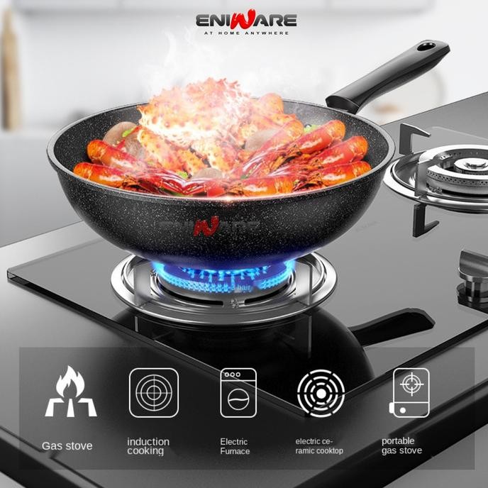 Marmer Eco Pan 30 Cm Anti Lengket Free Frypan Dan Celemek