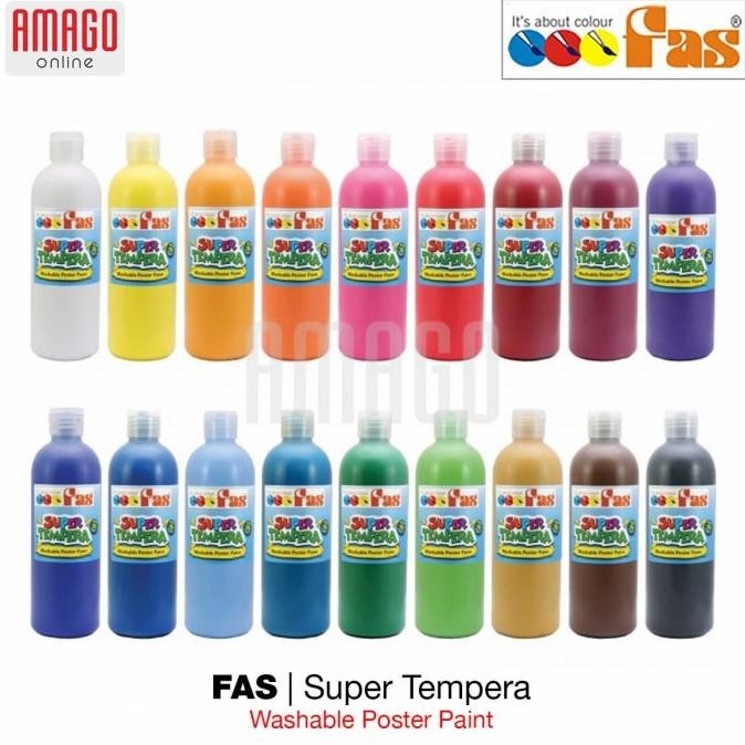 

FAS - SUPER TEMPERA WASHABLE POSTER PAINT - 500 ml - PILIH WARNA