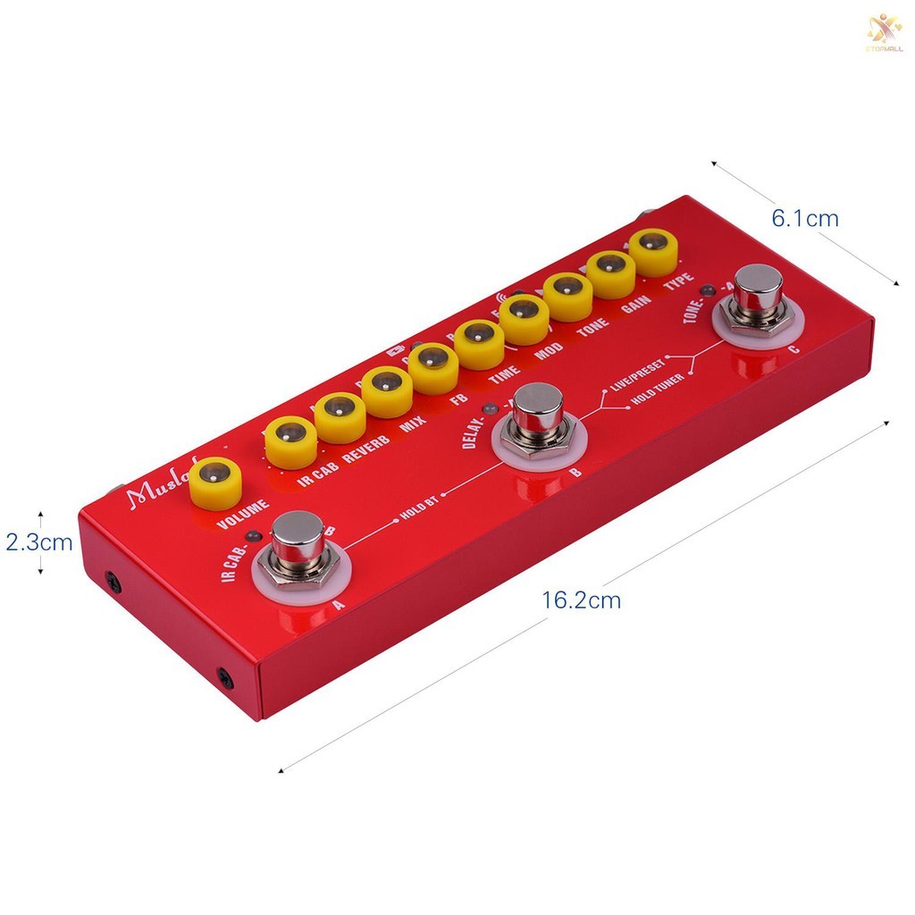 E&T Muslady Cube Baby Portable Multi-Fungsional Gitar Listrik Gabungan Efek Pedal Baterai bawaan den
