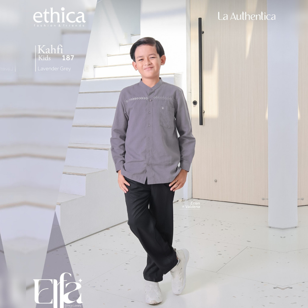ETHICA | SETELAN BAJU KOKO ANAK KAHFI KIDS 187 LAVENDER GREY D20P