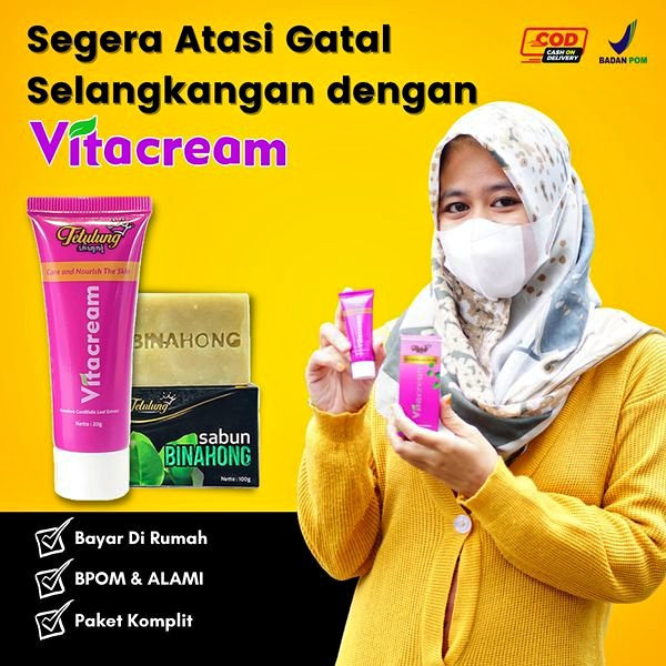 Paket Salep Vitacream & Sabun Binahong Obati Gatal Selangkangan