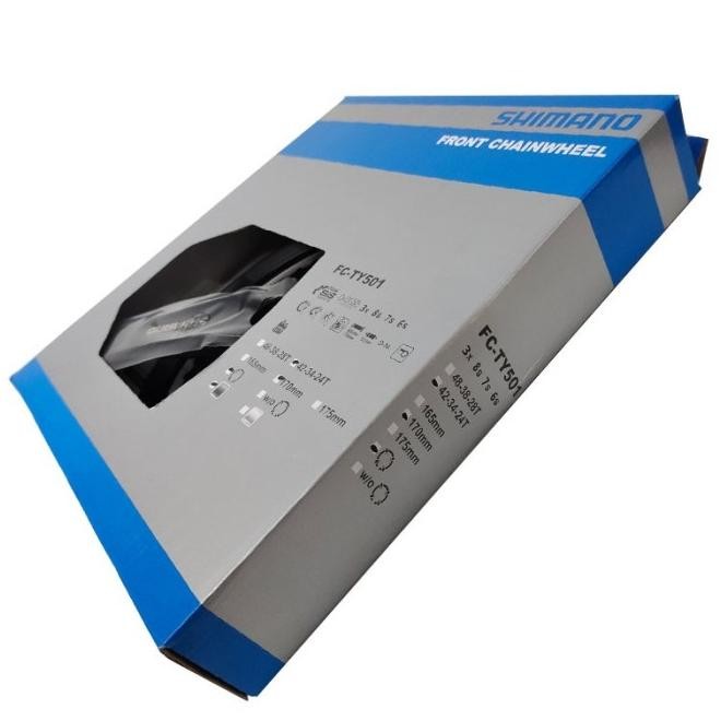 Shimano Ty501 Crank Crankset 3 X 6 7 8 Speed 42-34-24T With Guard