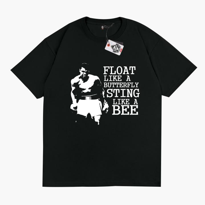 Limited Karimake T-Shirt Muhammad Ali Quotes Kaos Sport Hitam Putih Lengan Pendek Panjang Dewasa