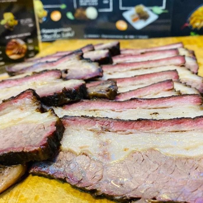 

sei sapi asap brisket lengkap dengan sambal 500gram (smoked brisket)