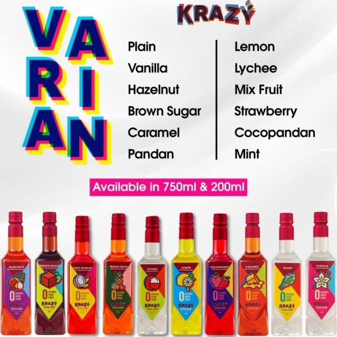 

Krazy Stevia Sirup Diet Zero Calorie Keto Syrup