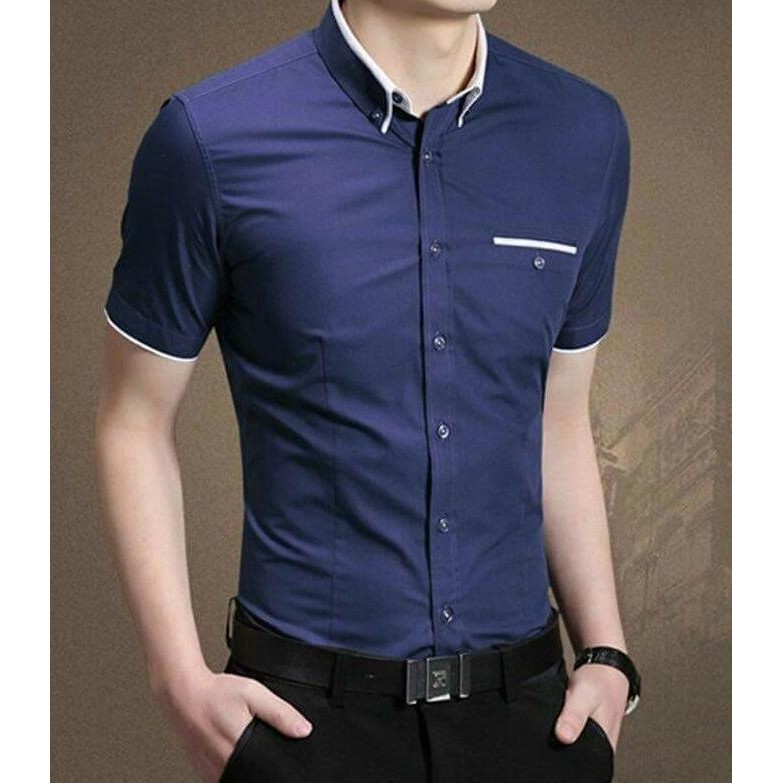 Kemeja Winston Navy blue [Pakaian Pria 0120]