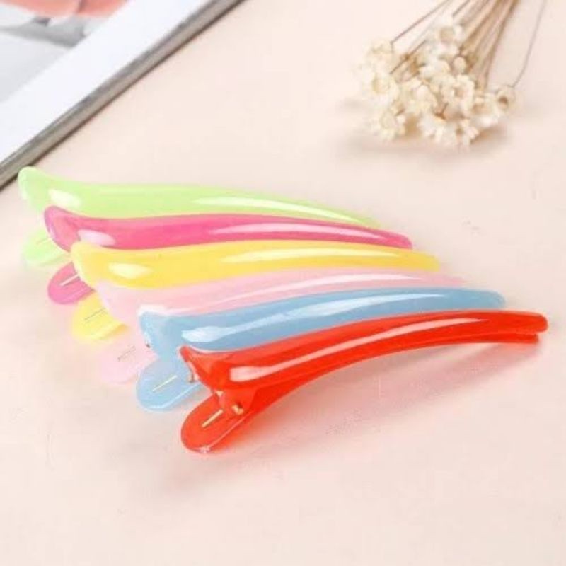 10pcs Jepit Rambut Buaya Plastik Warna Warni - jepit Rambut - Jepit Buaya