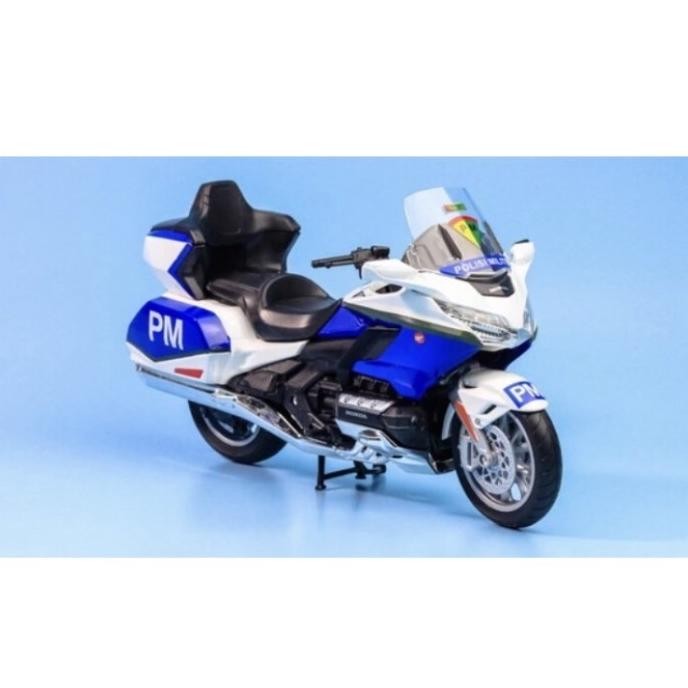 Diecast Motor Honda Goldwing Polisi Militer TNI- AD (POMAD) Skala 1/12
