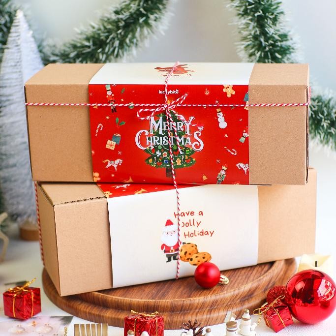 

BISACOD Hampers Natal / Christmas Hampers - Oatmeal Cookies 3 Jar + FREE KARTU + TALI + VOUCHER + BUBBLE WRAP | LUCKYBITE KT78