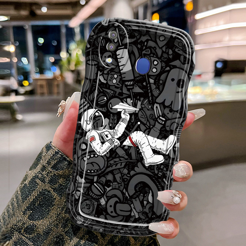 Casing Hp Untuk Samsung Galaxy M20 Case Casing pola Astronot NASA Kasing HP Cesing Silikon Kesing ge