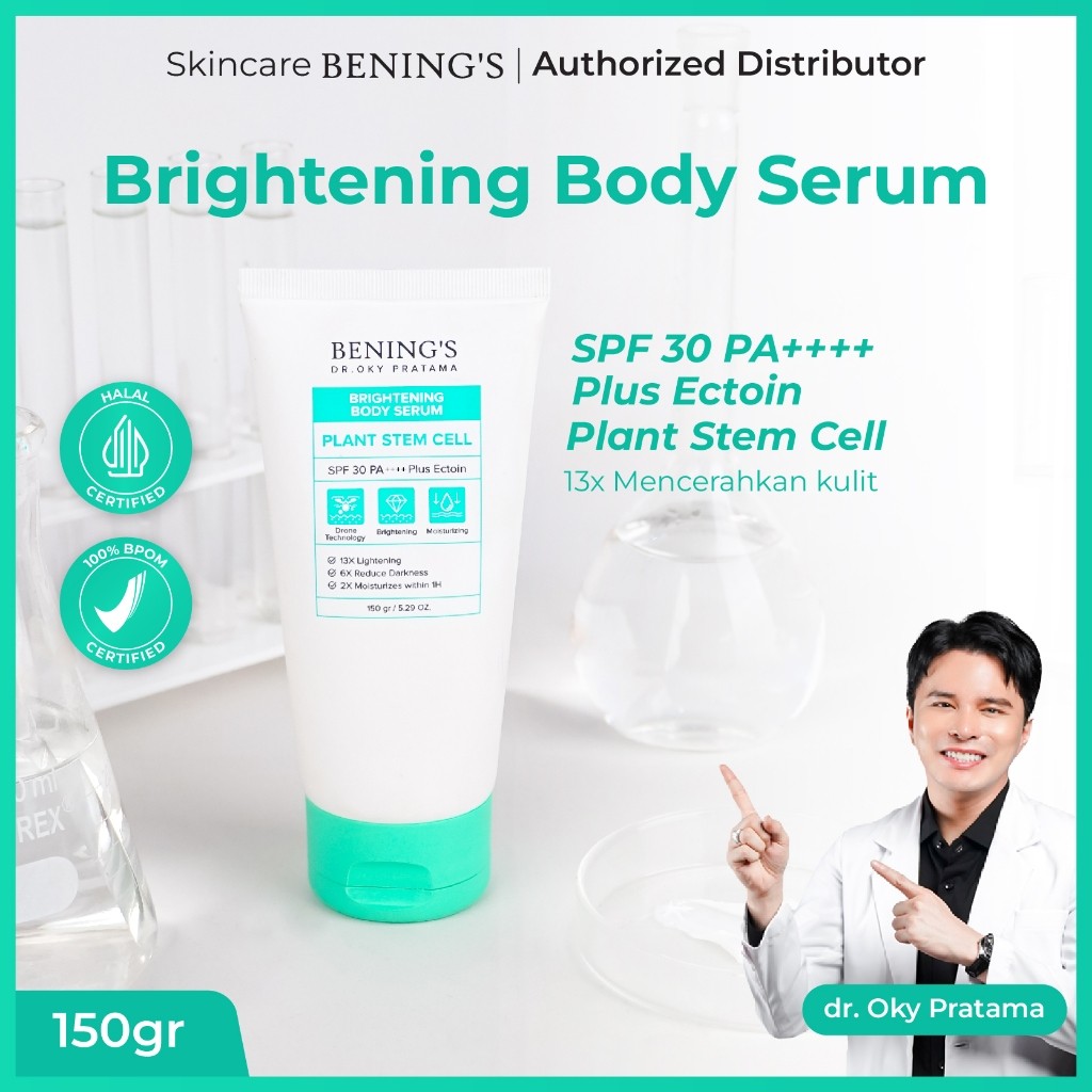 Benings Brightening Body Serum SPF30 PA++++ Dr Oky Pratama - Plant Stem Cell Original - BPOM HALAL, 