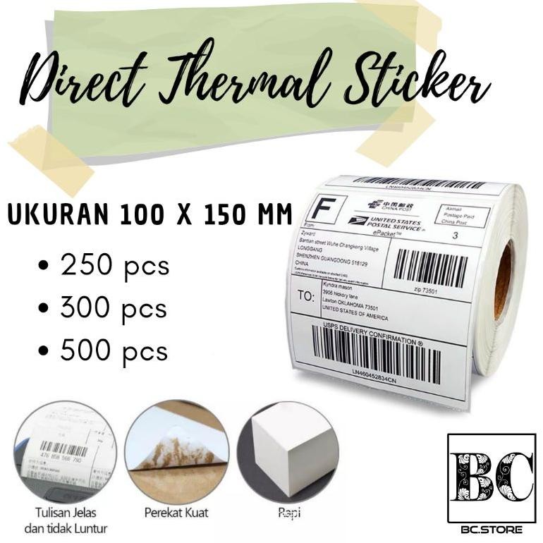 

TY69 Kertas Thermal Sticker/Label sticker thermal 100 x 150 MM Barcode UK A6 Murah Murah