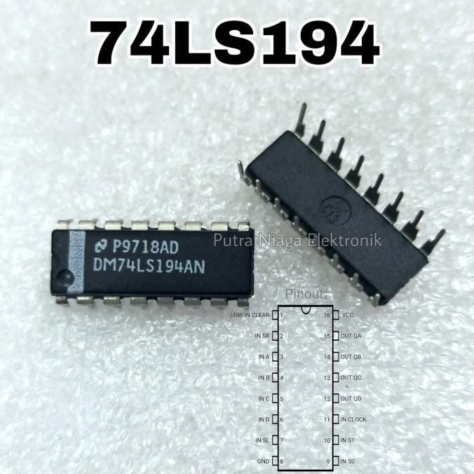 Murah ic TTL 74194 74LS194 Shif Register SN74LS194N DM74LS194AN Dip 16p putr4n Ayo Beli