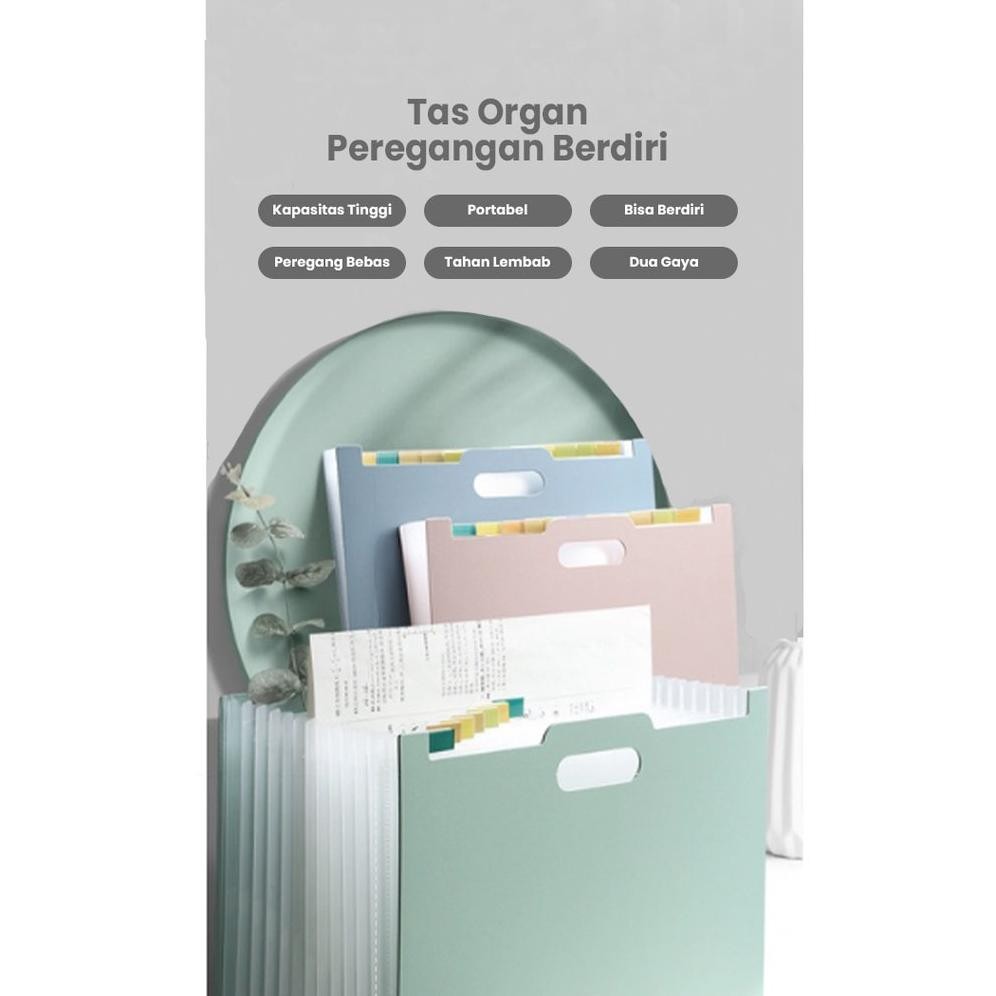 

BISACOD Rhaast Tempat file Standing A4 File folder document bag/ Tas dokumen file 13 sekat JH85