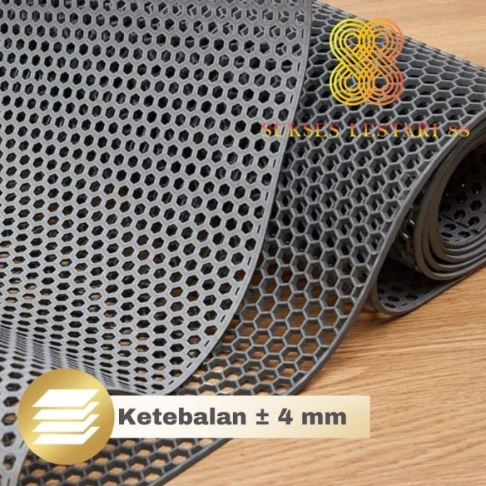 Keset Karpet Anti Slip Kamar Mandi Karpet Wudhu Masjid Hexagon Meteran