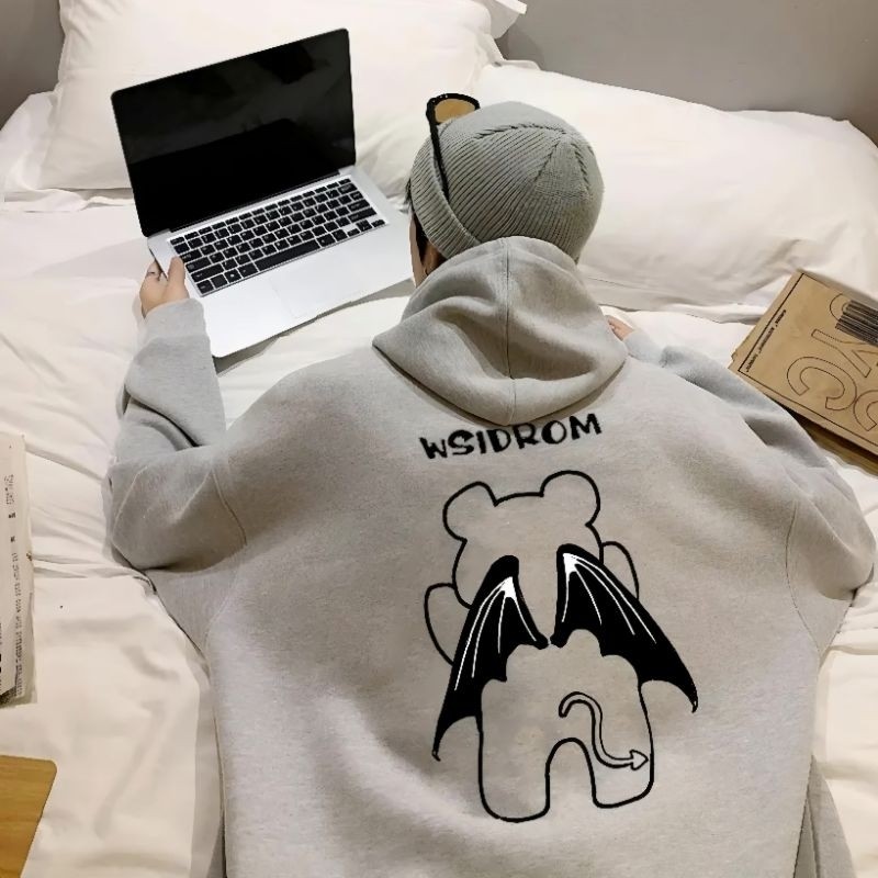 Jaket Hoodie BEAR ANGEL DEVIL HALLOWEEN Big Size Oversized M L XXL XXXL 3XL 4XL 5XL 6L Jacket Boy Gi