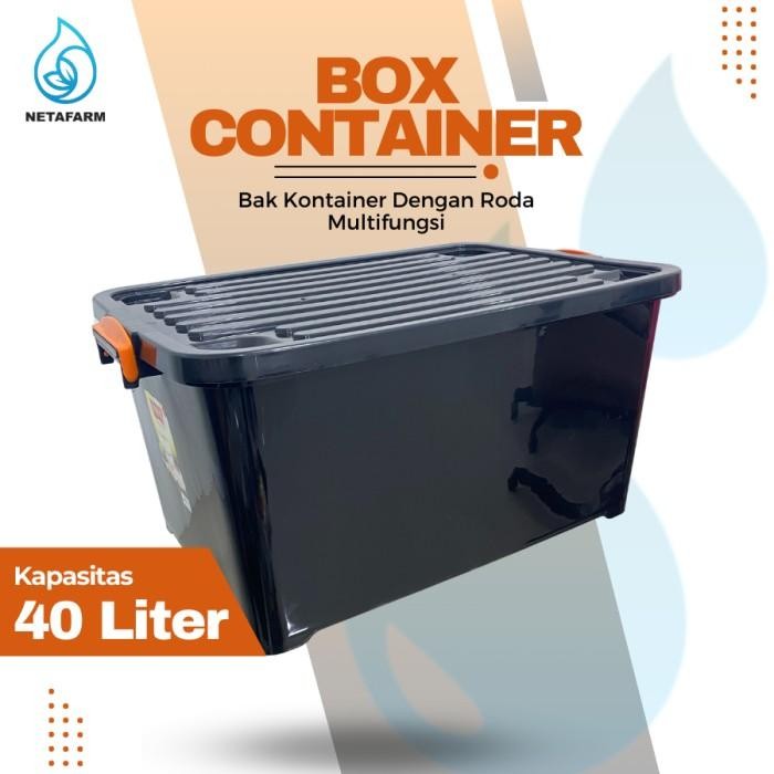 Box Container Hitam Kotak Penyimpanan Serbaguna - 40 Liter Kualitas Terbaik