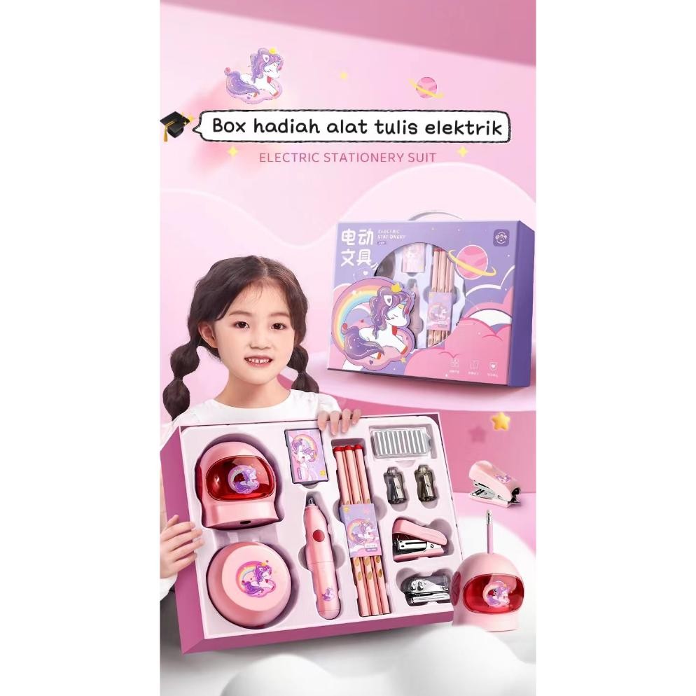 

COD Electric Stationery Set / Set Alat Tulis Elektrik Rautan Penghapus Vacuum Pensil 11 In 1 We69
