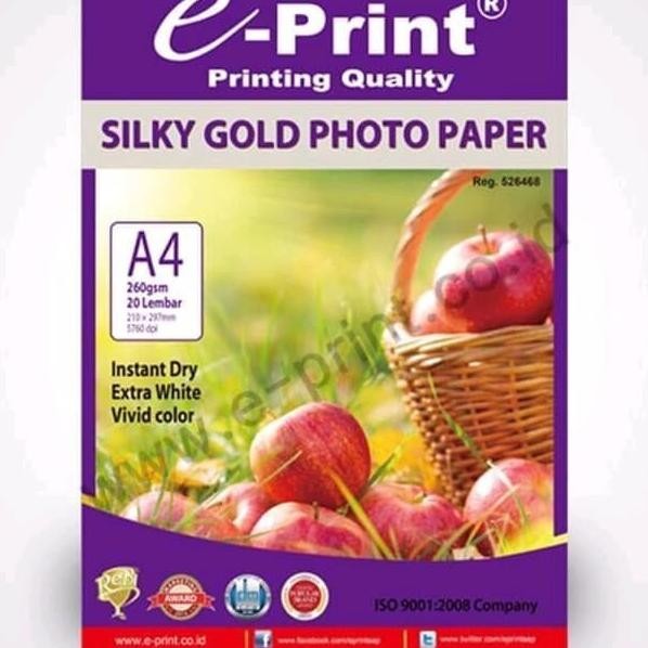 

E-Print Silky Gold Photo R A4 Kertas Foto Doff Bagus