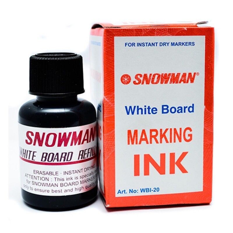 

Snowman White Board Marking Ink / Tinta Refill Spidol Merah & Biru & Hitam