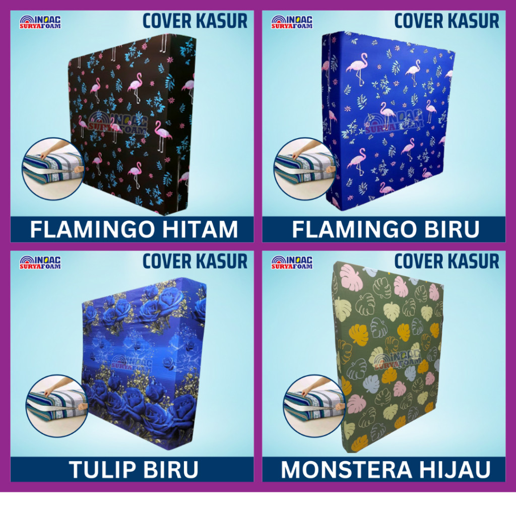 Sarung cover kasur busa resleting 200x200x30 / 180x200x30 / 160x200x30 / 145x200x30 / 120x200x30 /