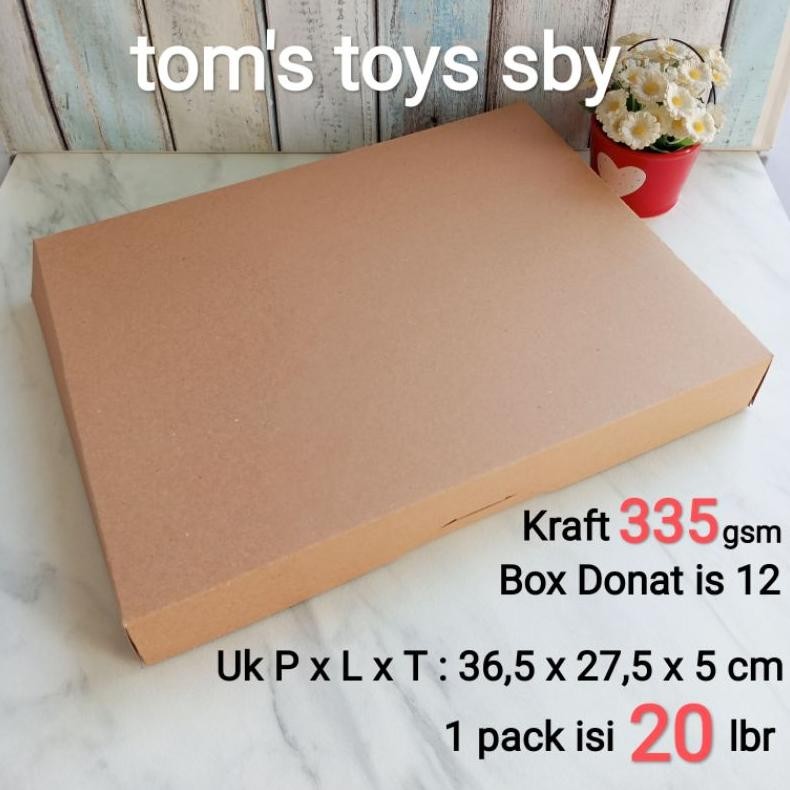 

TERLARIS Box Dus Kotak Kemasan Donat isi 12 Kraft paper 335 gsm full laminasi tahan minyak ( 1pack isi 20 box ) dal-88