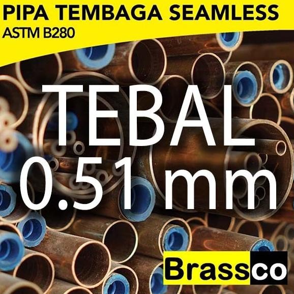 Brassco Pipa Tembaga 7/8" 22.22mm - ASTM B280 - Batangan