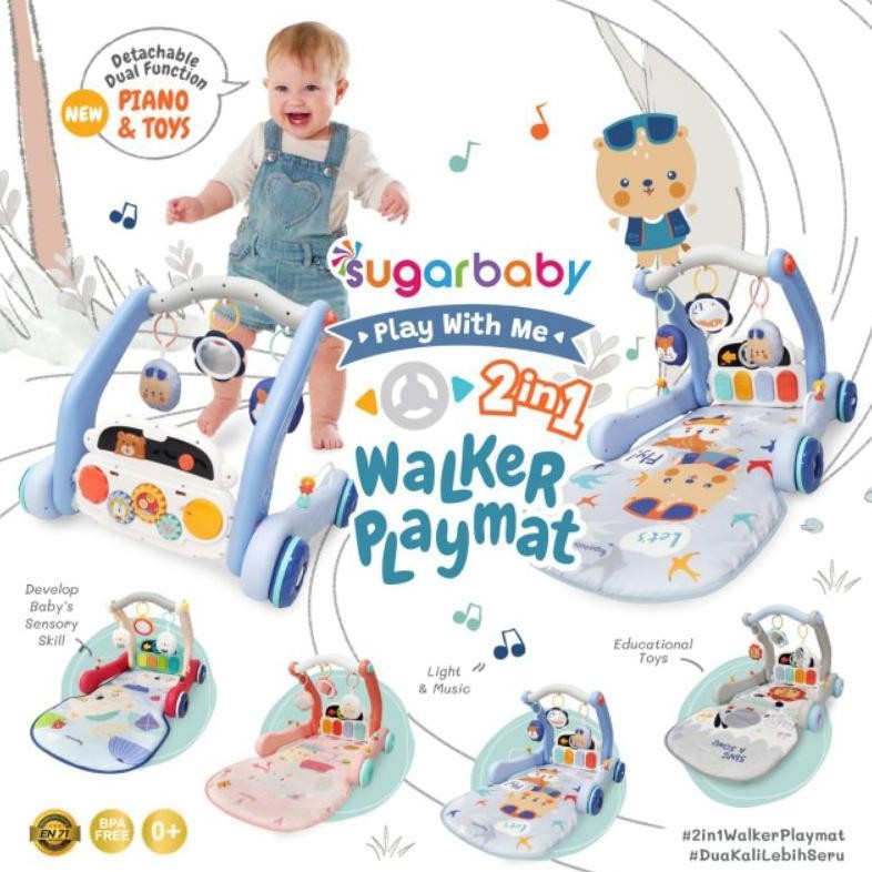 NEW  SUGAR BABY (BABY WALKER & PLAYMAT) // BABY WALKER 2 IN 1// PLAYMAT PIANO