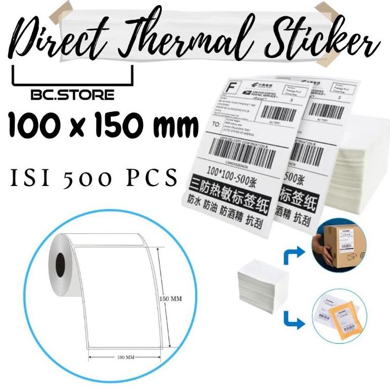 

TERLARIS Kertas Thermal Sticker/Label sticker thermal 100 x 150 MM Barcode UK A6 Murah aq-54