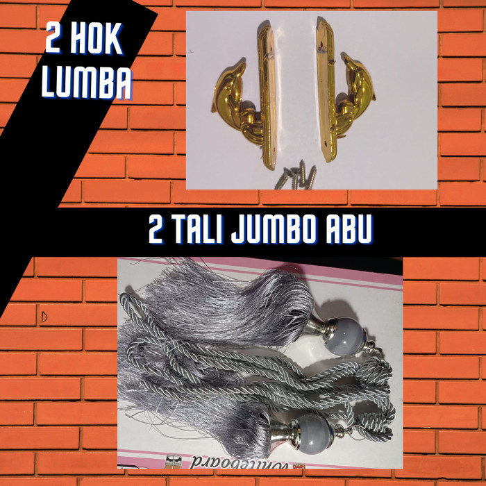 Promo Set Sepasang Hook Dan Tali Hordeng 2 Hok Lumba Dan 2 Tali Gorden Rumah Zuk