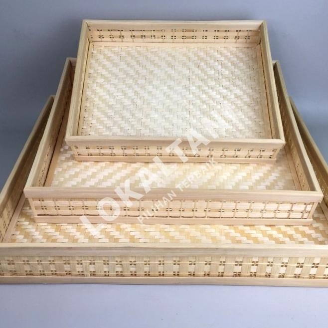 Tampah Tumg Anyaman Bambu Kotak / Nampan Bambu Besar