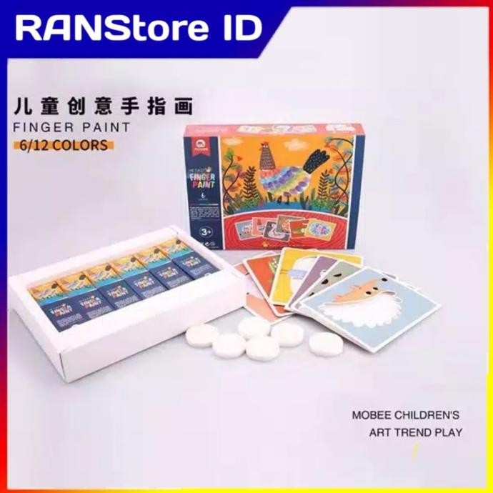 

Set Cat Lukis 6 Warna Finger Painting Gambar Air Lengkap Alat Melukis