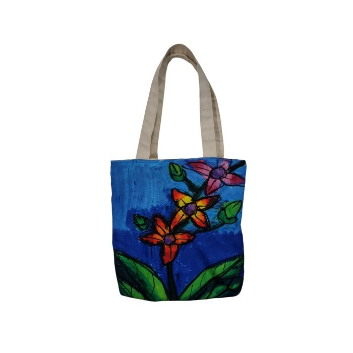 Baru  Totebag Kanvas Lukis Printing Full / Tas Bahu Lukis Printing