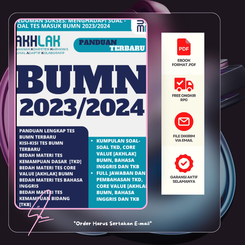 

541. BUMN 2023/2024 - PEDOMAN SUKSES: MENGHADAPI SOAL-SOAL TES BUMN 2023 2024 - [-]