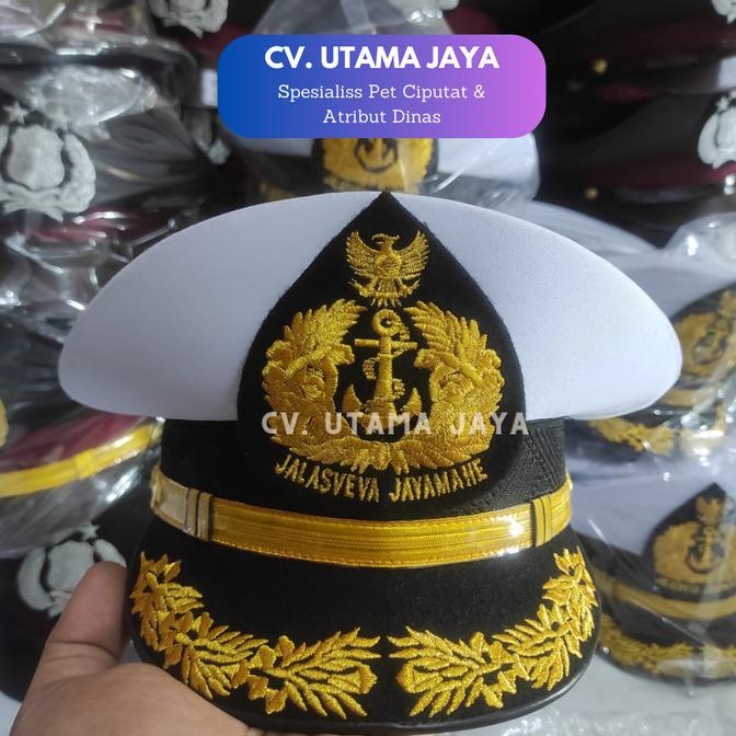 TOPI SNAPBACK Topi Pet PAMEN TNI AL Perwira Menengah Angkatan Laut PDU PDH Ciputat