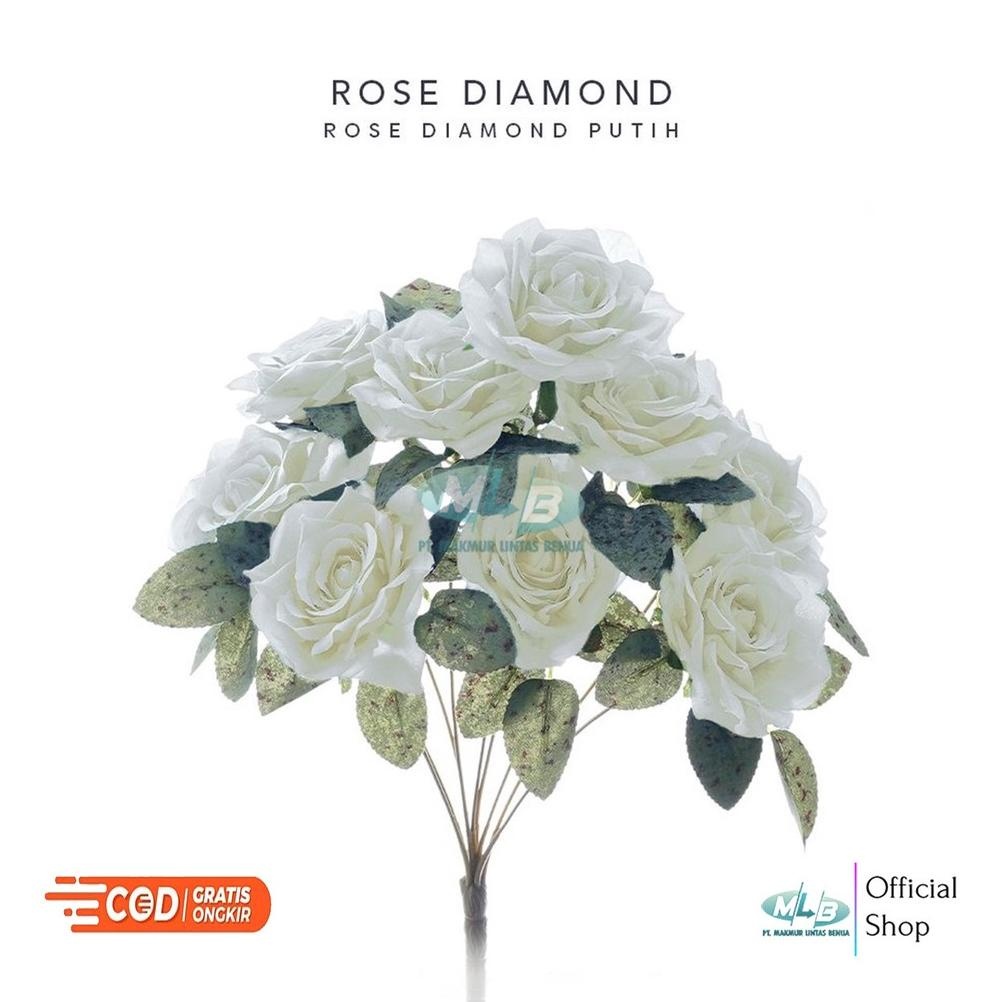 SPECIAL MLB Bunga Mawar Artificial Rose Diamond 9 Cabang Hiasan Dekorasi Buket Pelaminan QV21