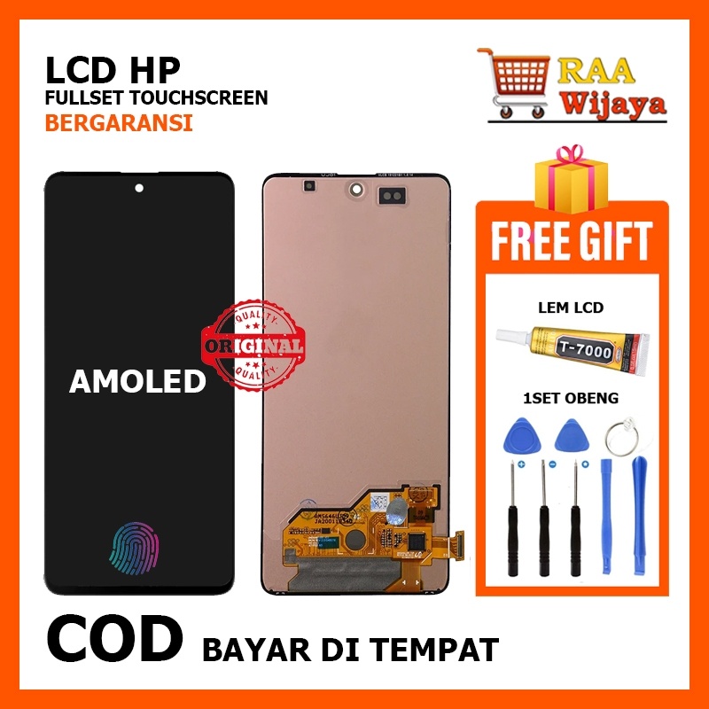 (ORIGINAL) LCD SAMSUNG GALAXY A51 / A515 AMOLED LAYAR FULL /A515F/M317/M31S FINGERPRINT FULLSET