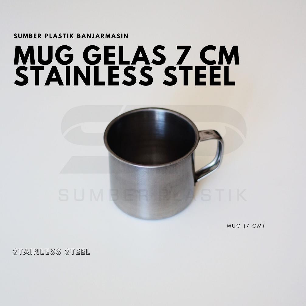 Mug Gelas Cangkir Kopi Stainless 7 cm (Satuan)